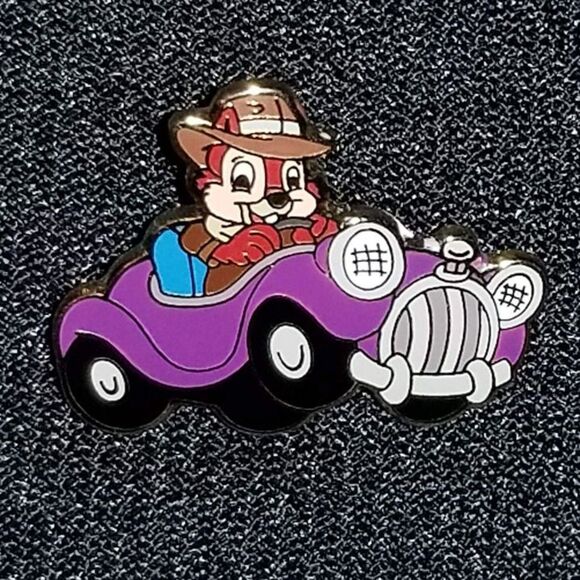Disney Pin Chip n Dale Rescue Ranger Purple Car Vintage 80's Cartoon VTG - Picture 1 of 10